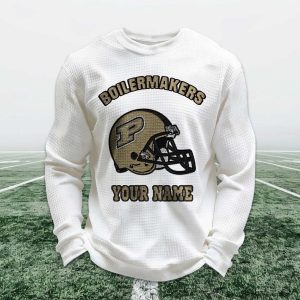 Personalized Boilermakers Football Waffle Sweatshirt (1)