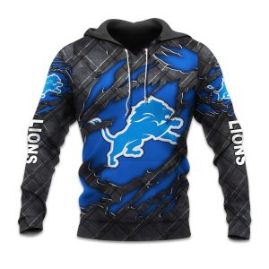 Lions Black Metal Texture Hoodie 1