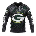 Packers Black Metal Texture Hoodie