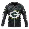 Packers Black Metal Texture Zipper Hoodie