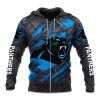 Panthers Black Metal Texture Zipper Hoodie