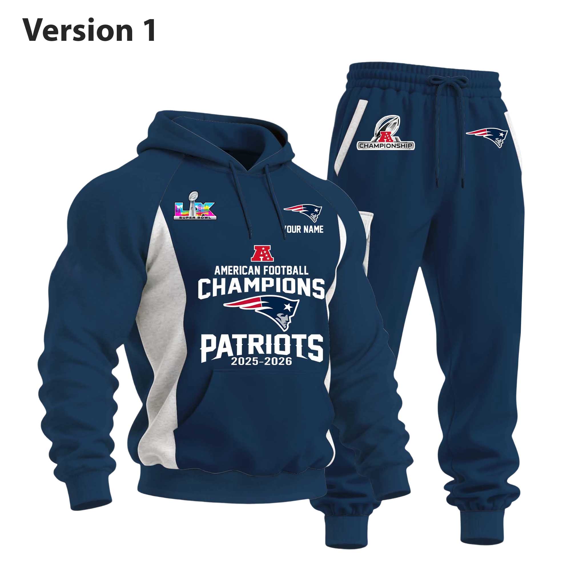 Patriots America Football Champions 2025 2026 Hoodie Set Patriots America Football Champions 2025 2026 Hoodie Set