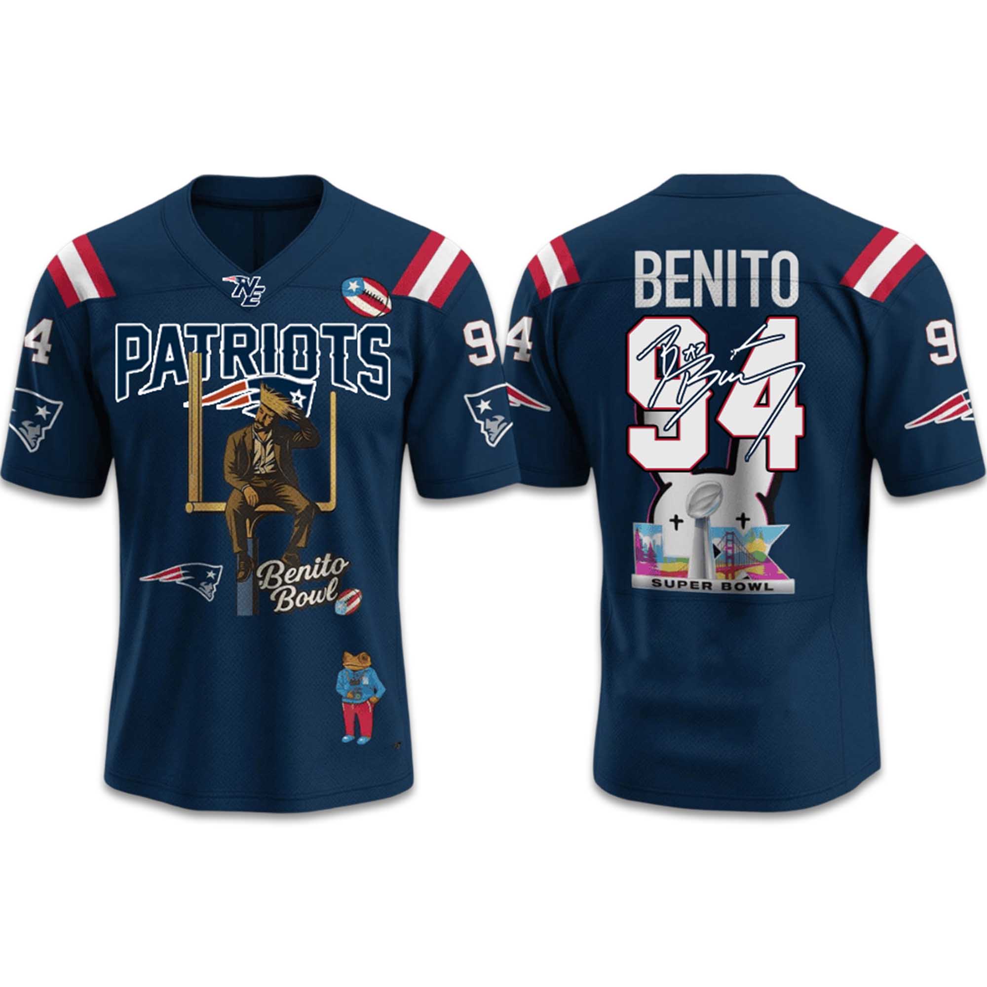 Patriots Bad Bunny Halftime Show Signature Jersey Patriots Bad Bunny Halftime Show Signature Jersey