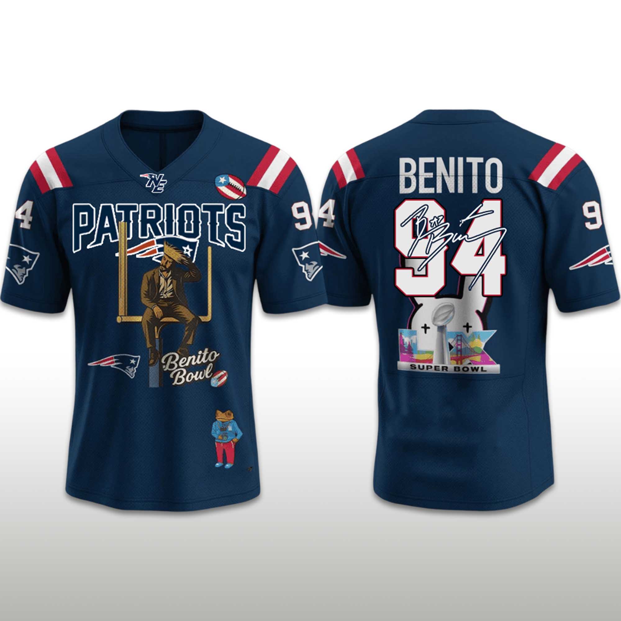 Patriots Bad Bunny Halftime Show Signature Jersey 2 Patriots Bad Bunny Halftime Show Signature Jersey (2)