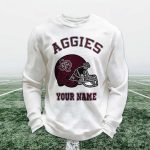 Personalized Aggies Football Waffle Sweatshirt