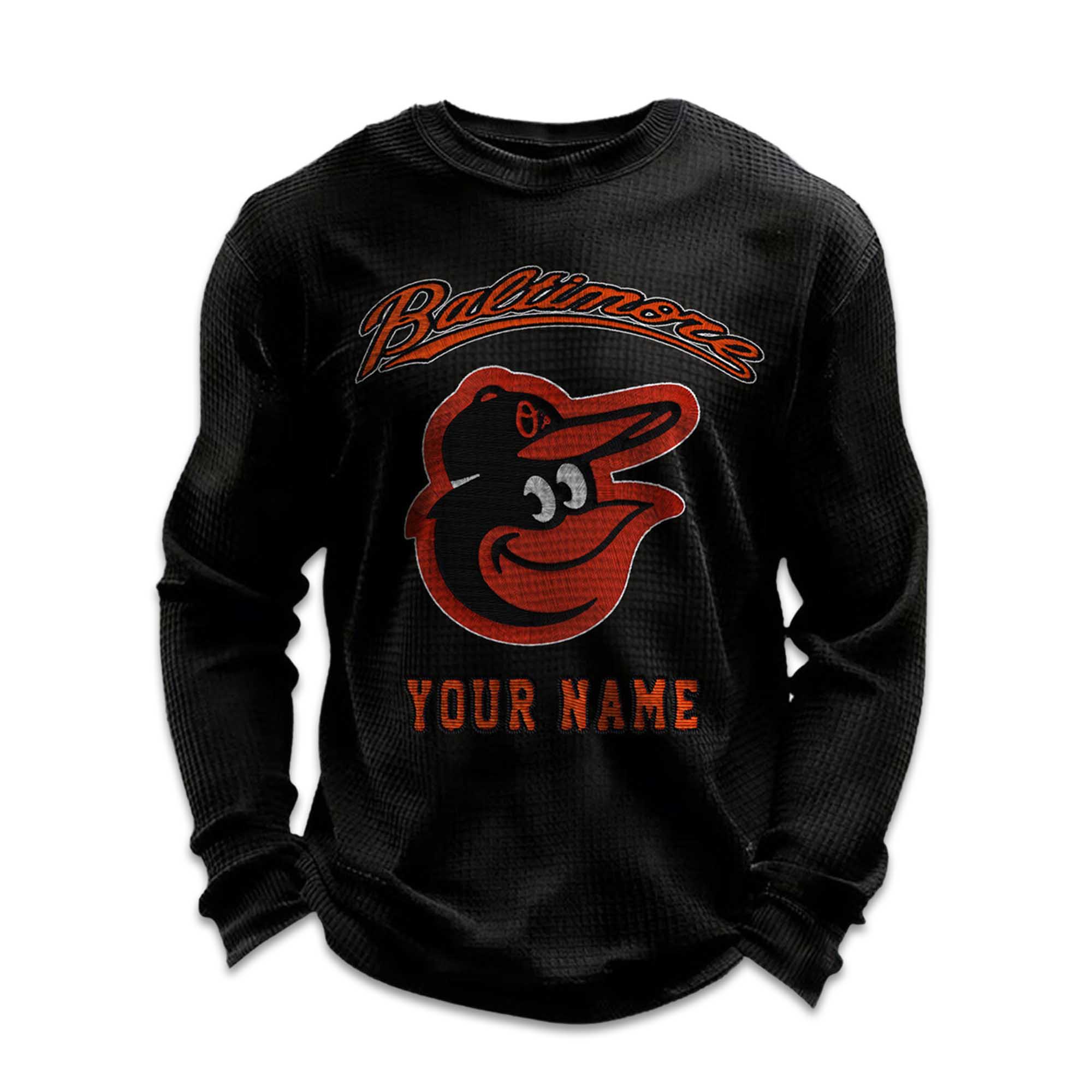 Personalized Baltimore Baseball Waffle Sweatshirt 4 Personalized Baltimore Baseball Waffle Sweatshirt 4
