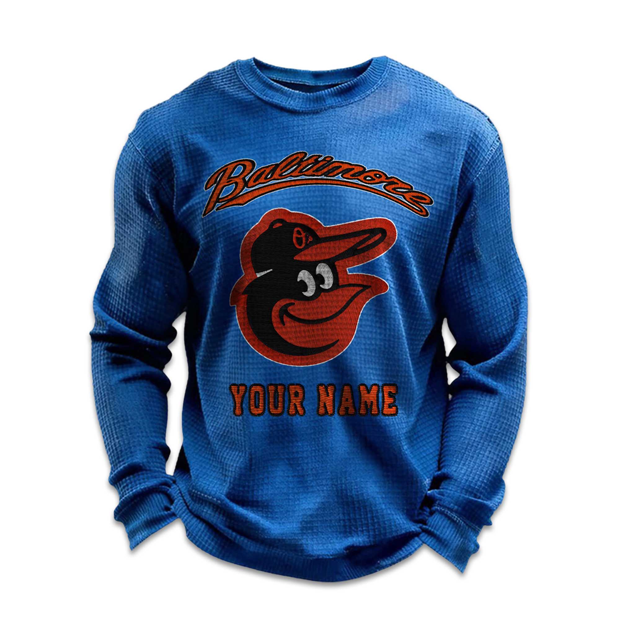 Personalized Baltimore Baseball Waffle Sweatshirt 5 Personalized Baltimore Baseball Waffle Sweatshirt 5