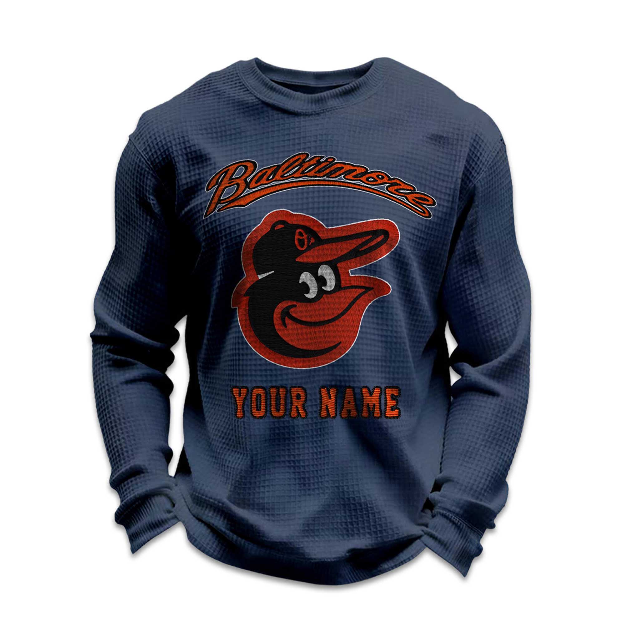 Personalized Baltimore Baseball Waffle Sweatshirt 6 Personalized Baltimore Baseball Waffle Sweatshirt 6