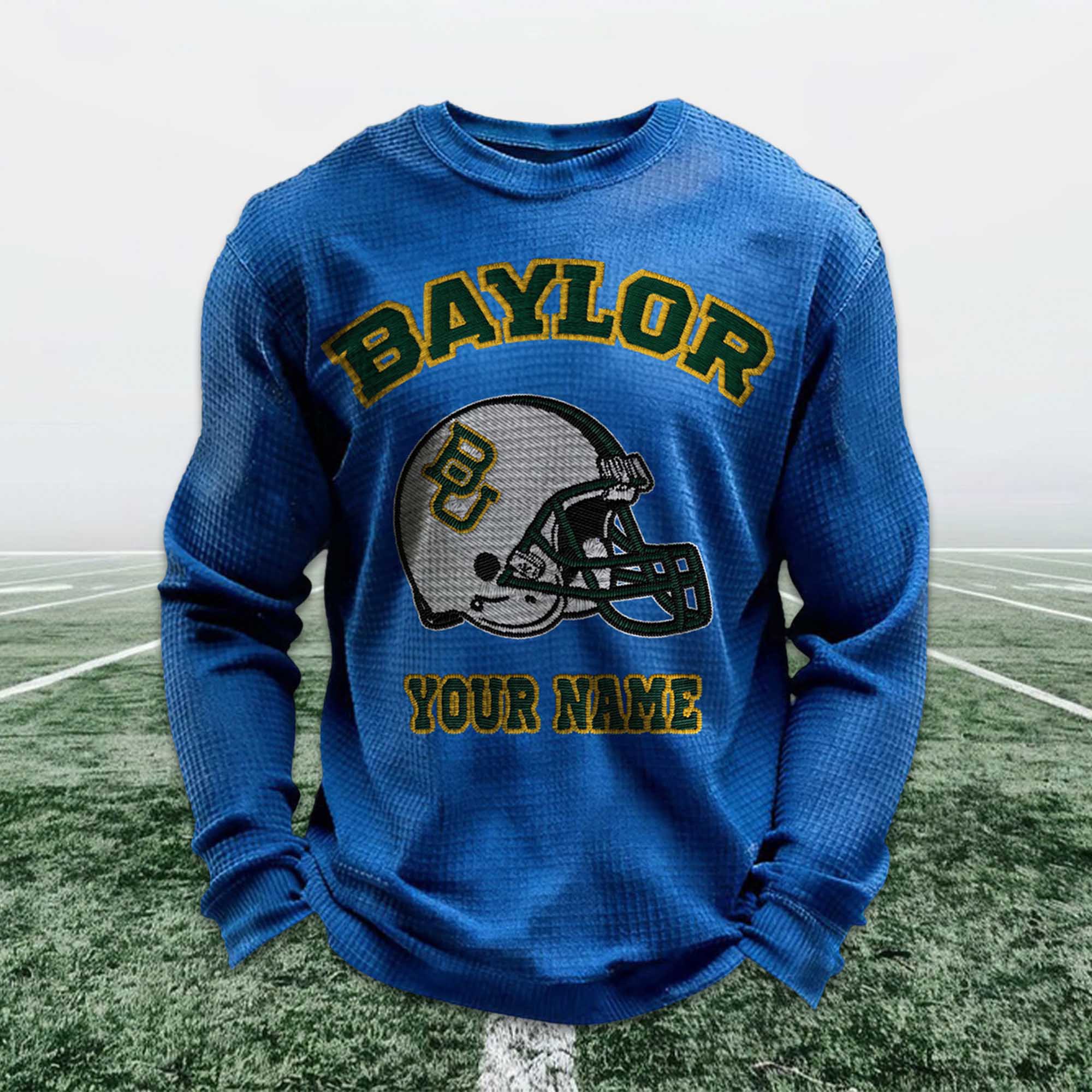 Personalized Baylor Football Waffle Sweatshirt 2 Personalized Baylor Football Waffle Sweatshirt (2)