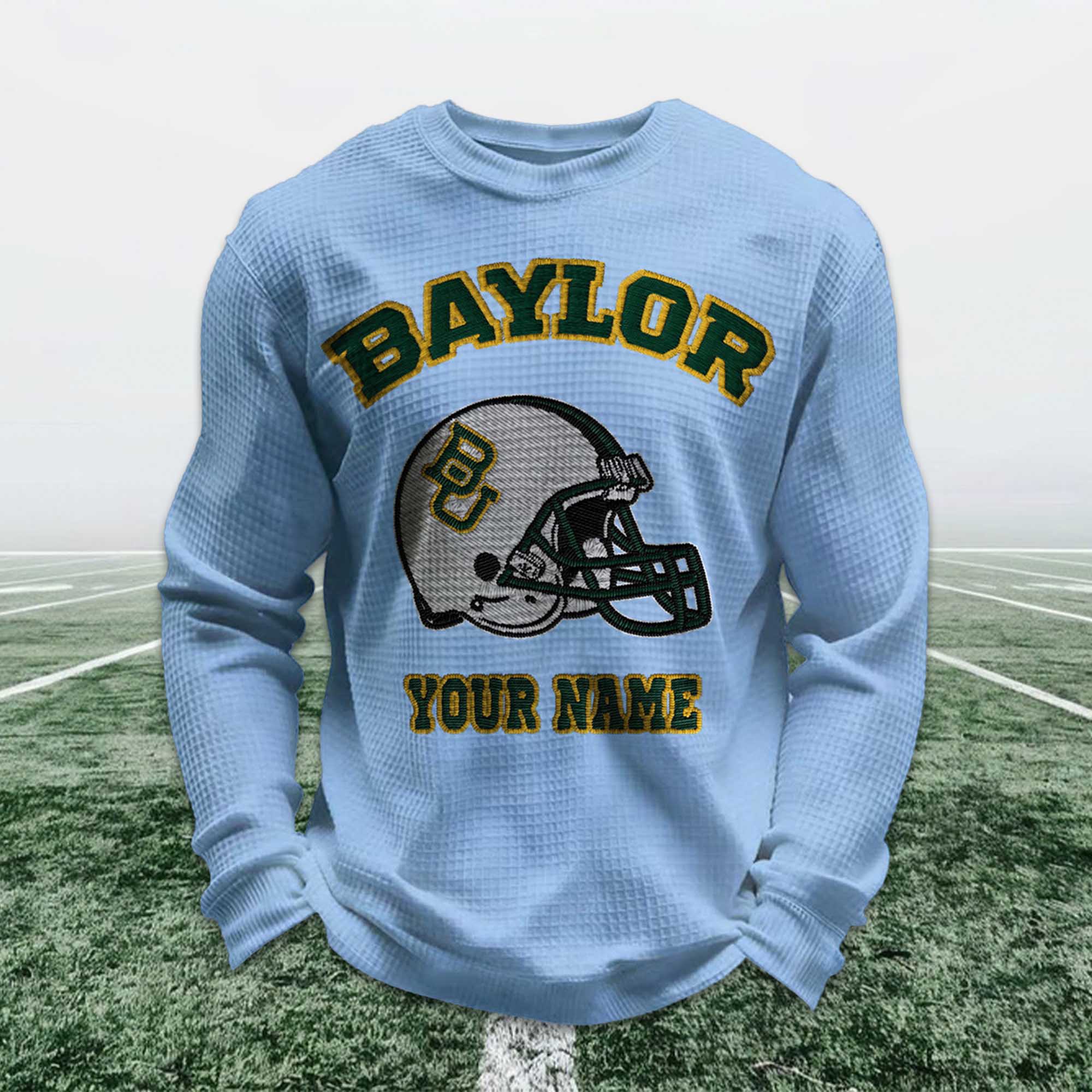 Personalized Baylor Football Waffle Sweatshirt 5 Personalized Baylor Football Waffle Sweatshirt (4)