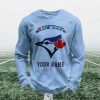 Personalized Blue Jays Baseball Waffle Sweatshirt 8 Personalized Blue Jays Baseball Waffle Sweatshirt 3