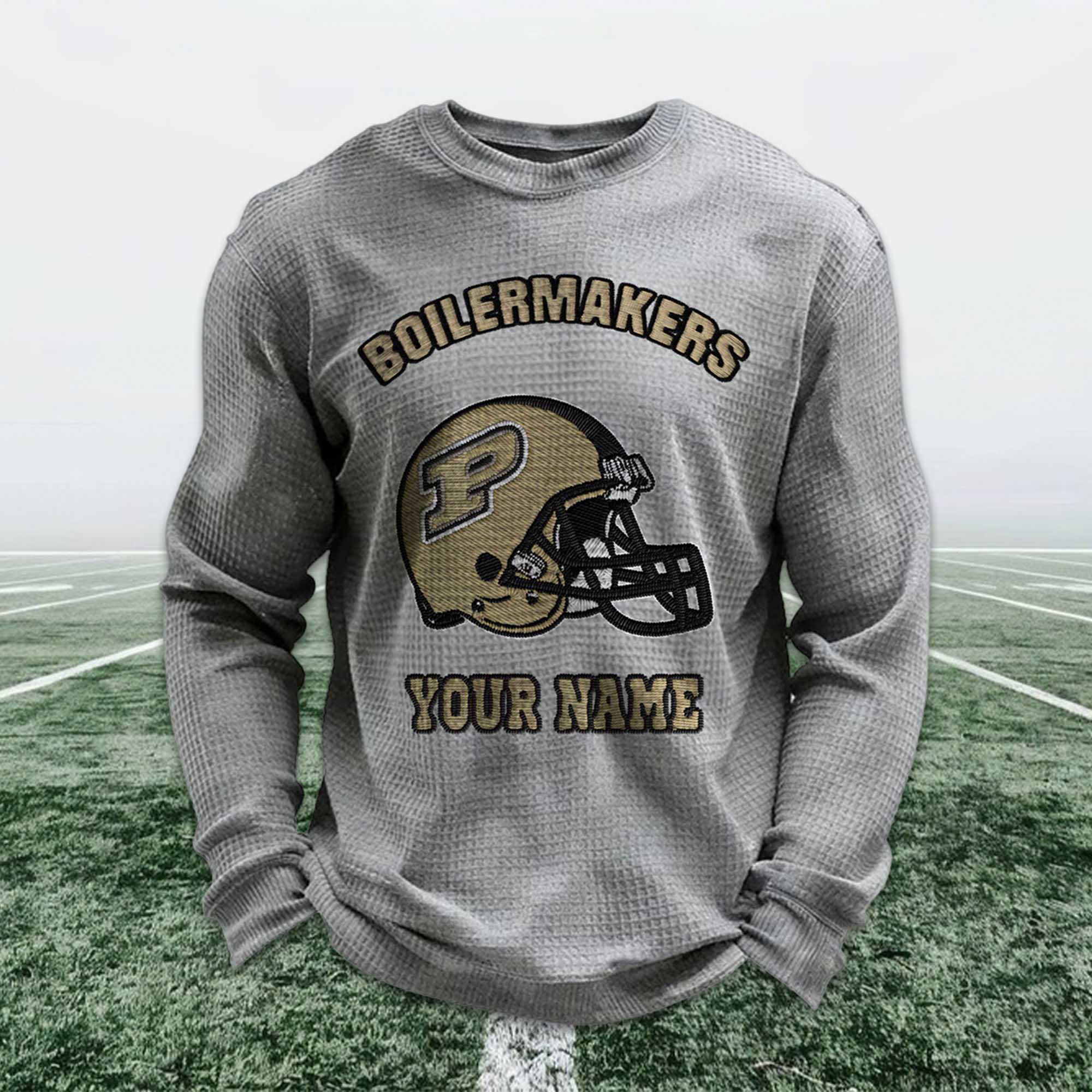 Personalized Boilermakers Football Waffle Sweatshirt 6 Personalized Boilermakers Football Waffle Sweatshirt (3)