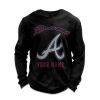 Personalized Braves Baseball Waffle Sweatshirt 4