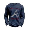 Personalized Braves Baseball Waffle Sweatshirt 5