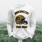 Personalized Broncos Football Waffle Sweatshirt