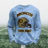 Personalized Broncos Football Waffle Sweatshirt (4)