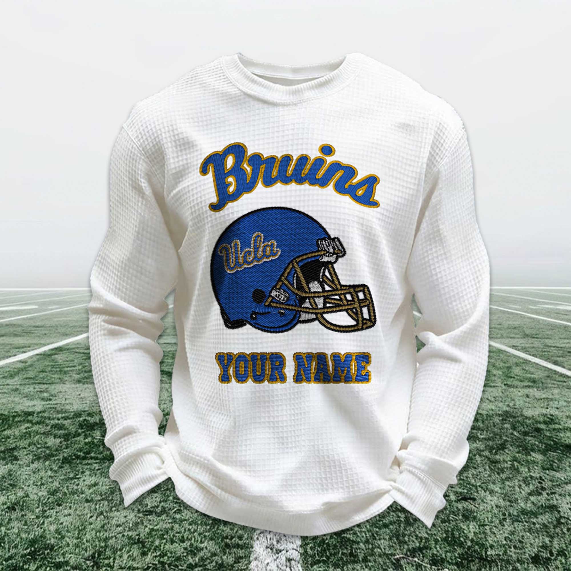 Personalized Bruins Football Waffle Sweatshirt Personalized Bruins Football Waffle Sweatshirt