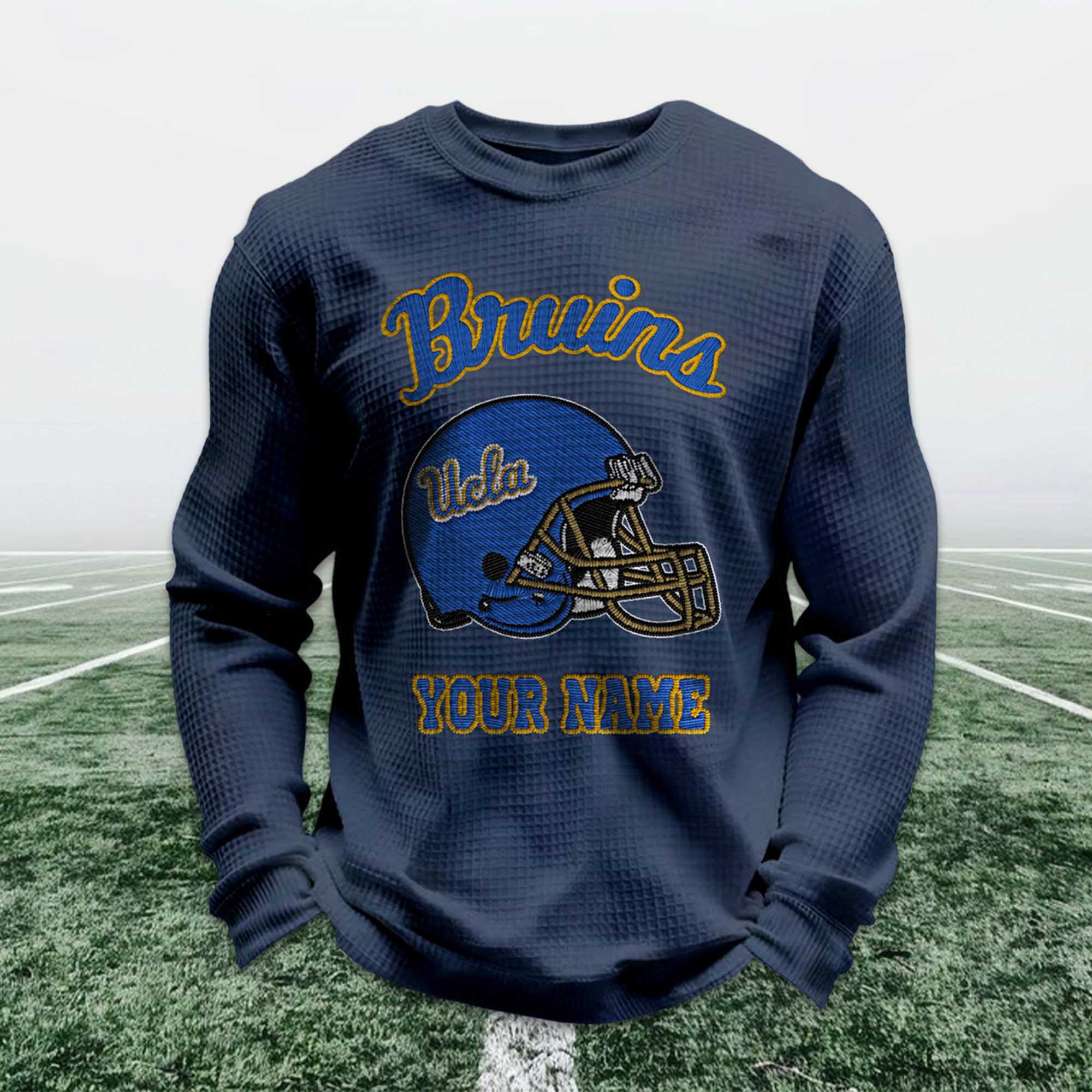 Personalized Bruins Football Waffle Sweatshirt 2 Personalized Bruins Football Waffle Sweatshirt (2)