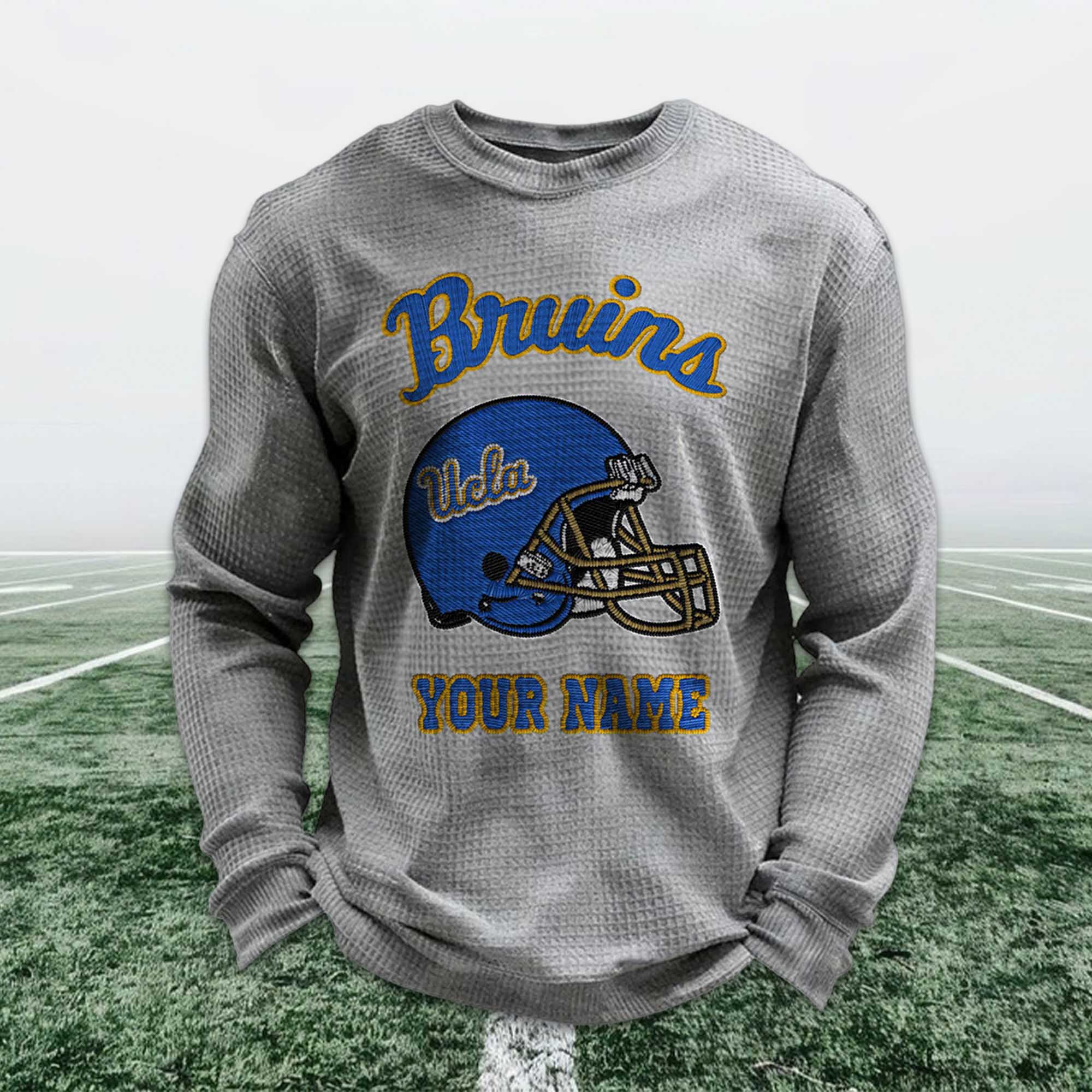Personalized Bruins Football Waffle Sweatshirt 6 Personalized Bruins Football Waffle Sweatshirt (3)