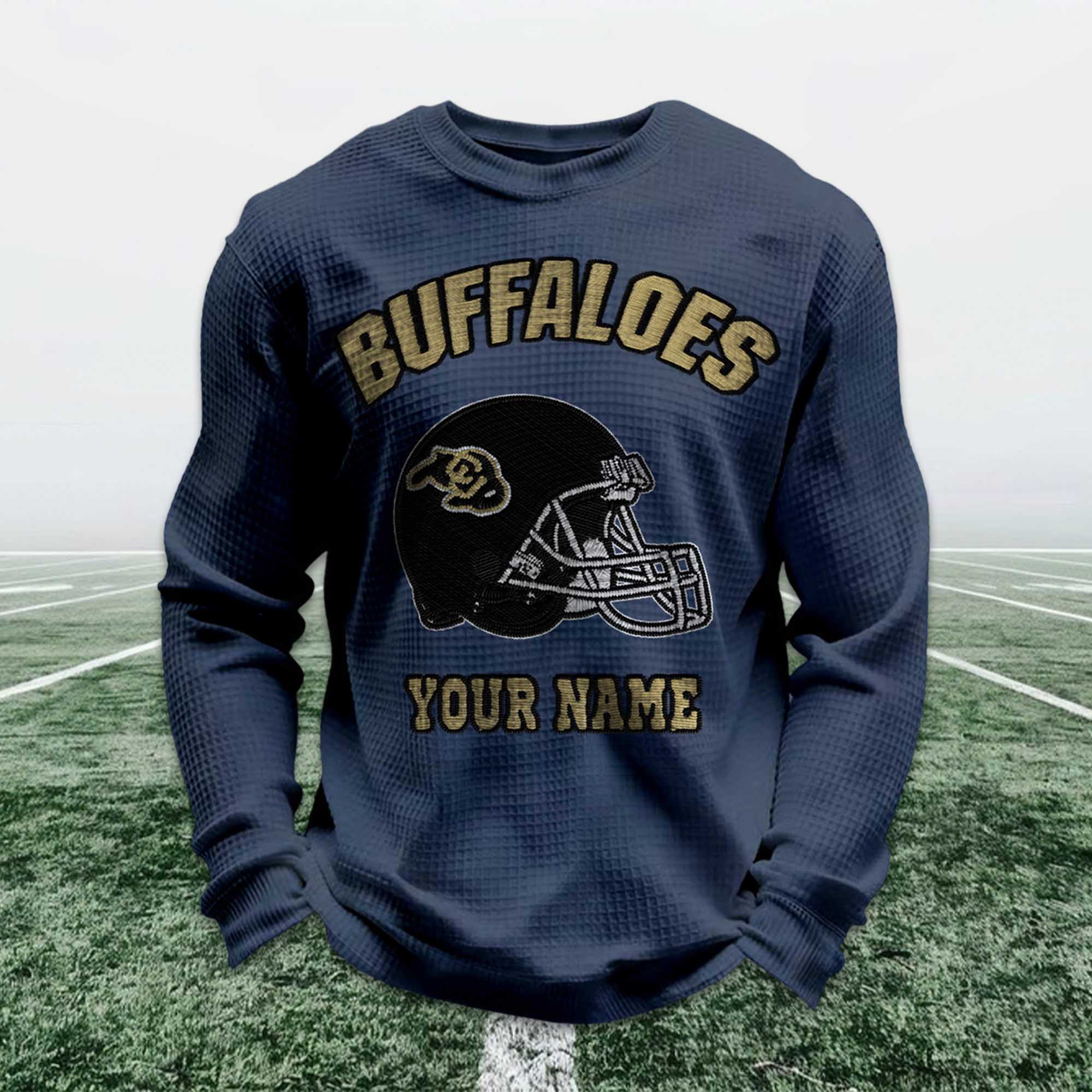 Personalized Buffaloes Football Waffle Sweatshirt 2 Personalized Buffaloes Football Waffle Sweatshirt 2