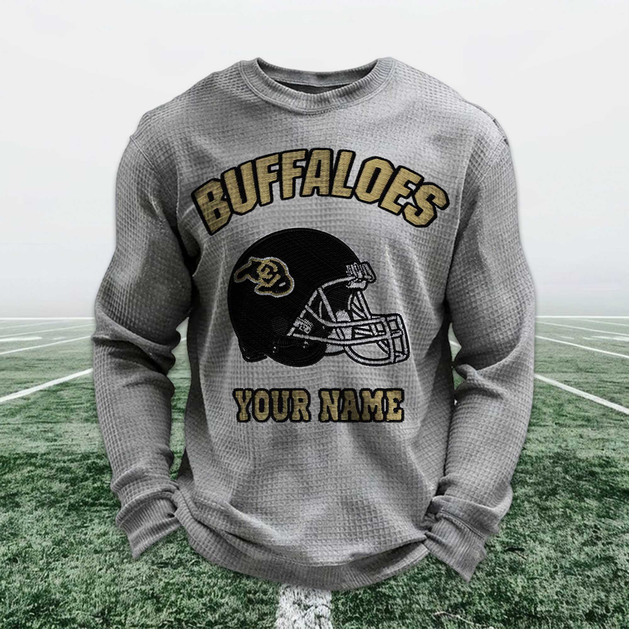 Personalized Buffaloes Football Waffle Sweatshirt 3 Personalized Buffaloes Football Waffle Sweatshirt 3