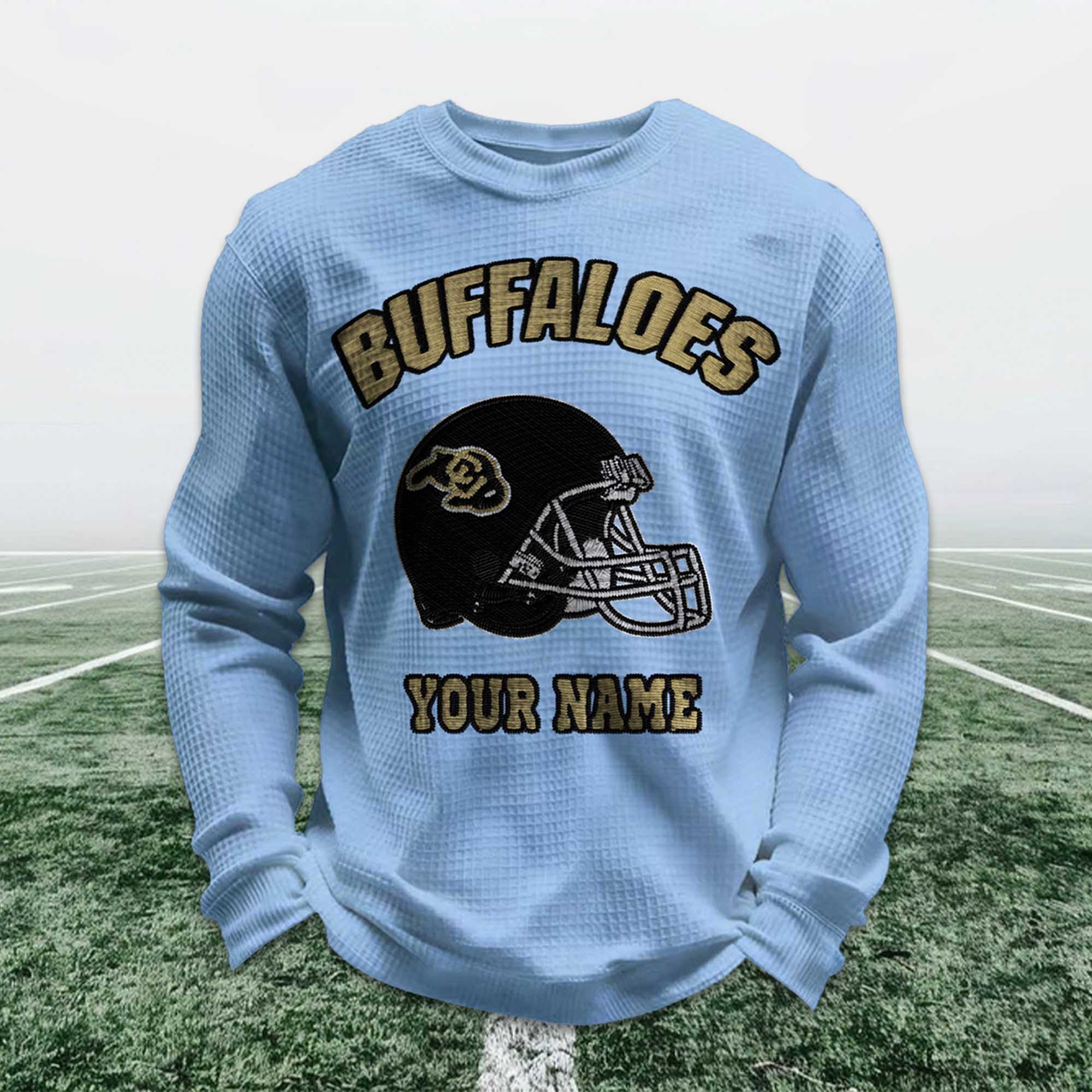 Personalized Buffaloes Football Waffle Sweatshirt 4 Personalized Buffaloes Football Waffle Sweatshirt 4