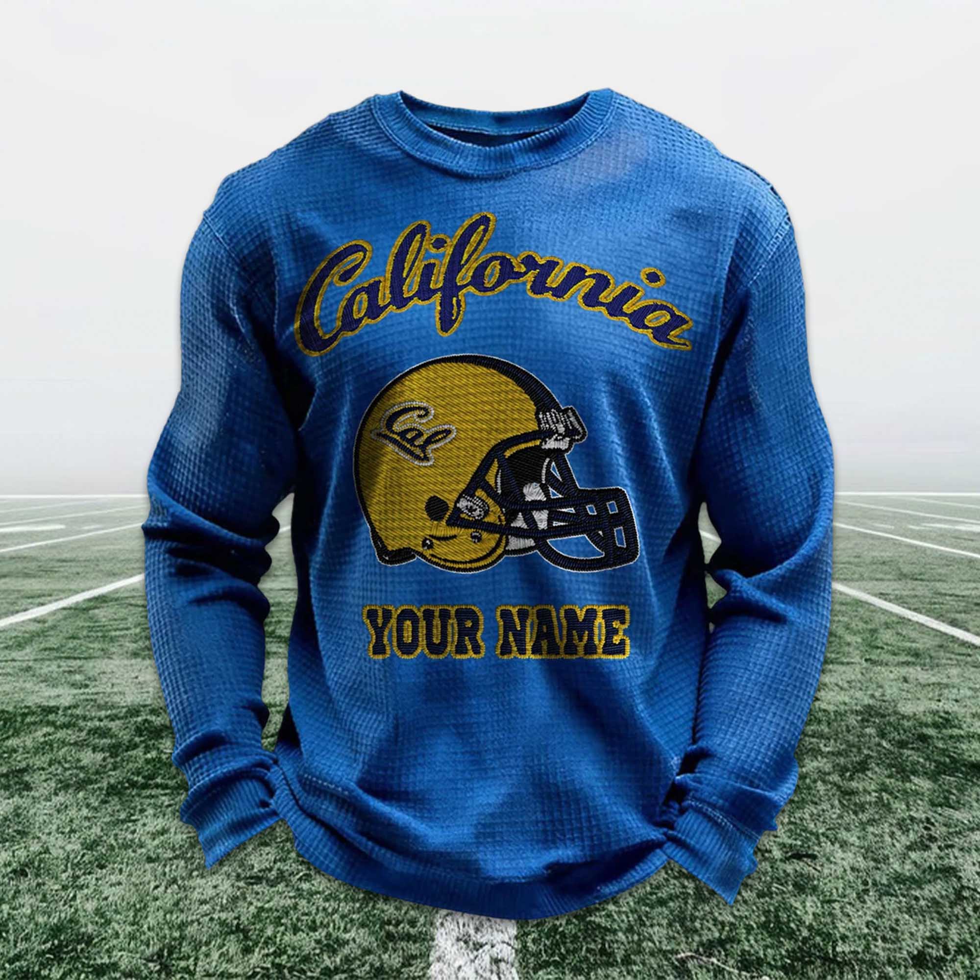 Personalized California Football Waffle Sweatshirt 2 Personalized California Football Waffle Sweatshirt (2)