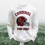 Personalized Cardinal Football Waffle Sweatshirt