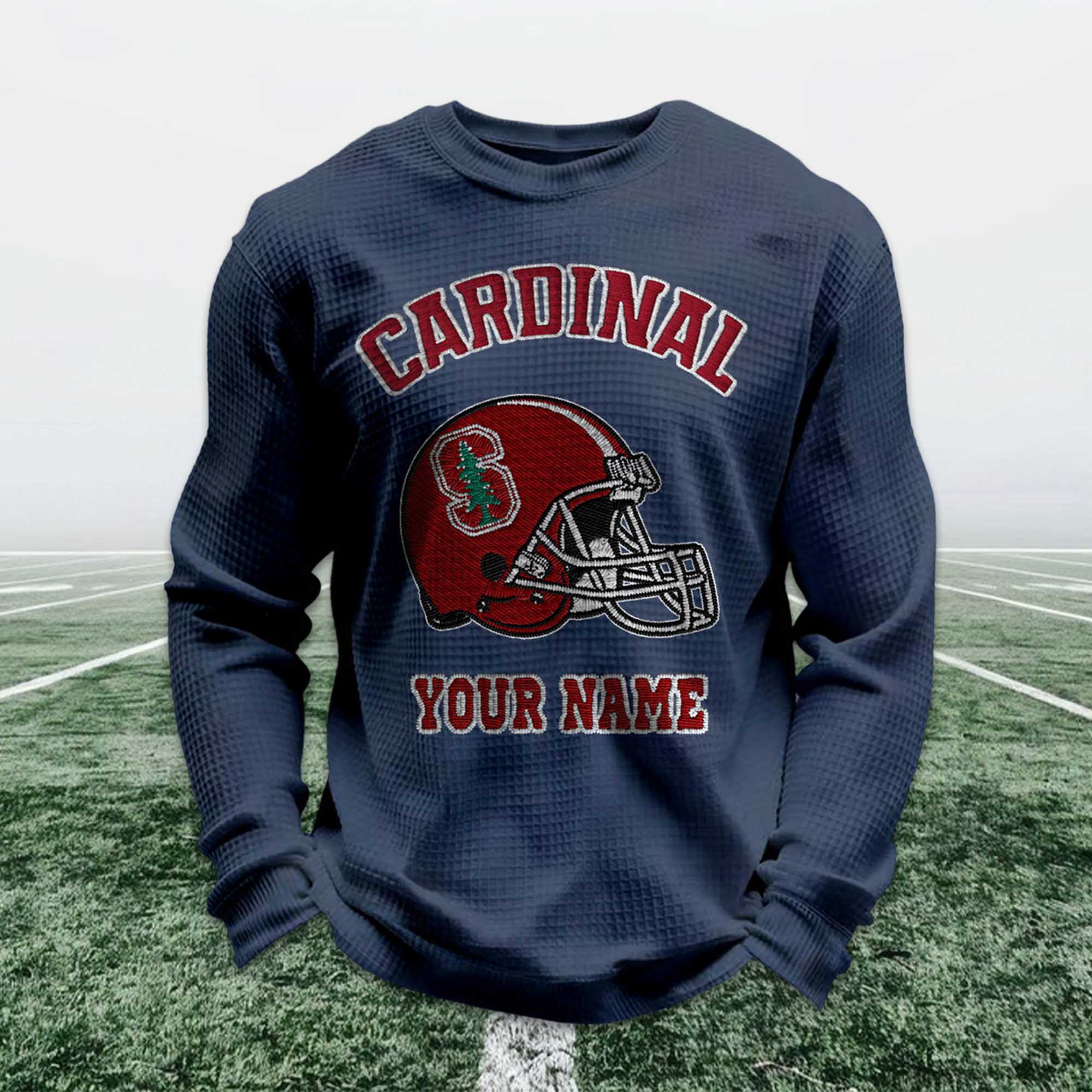 Personalized Cardinal Football Waffle Sweatshirt 2 Personalized Cardinal Football Waffle Sweatshirt (2)