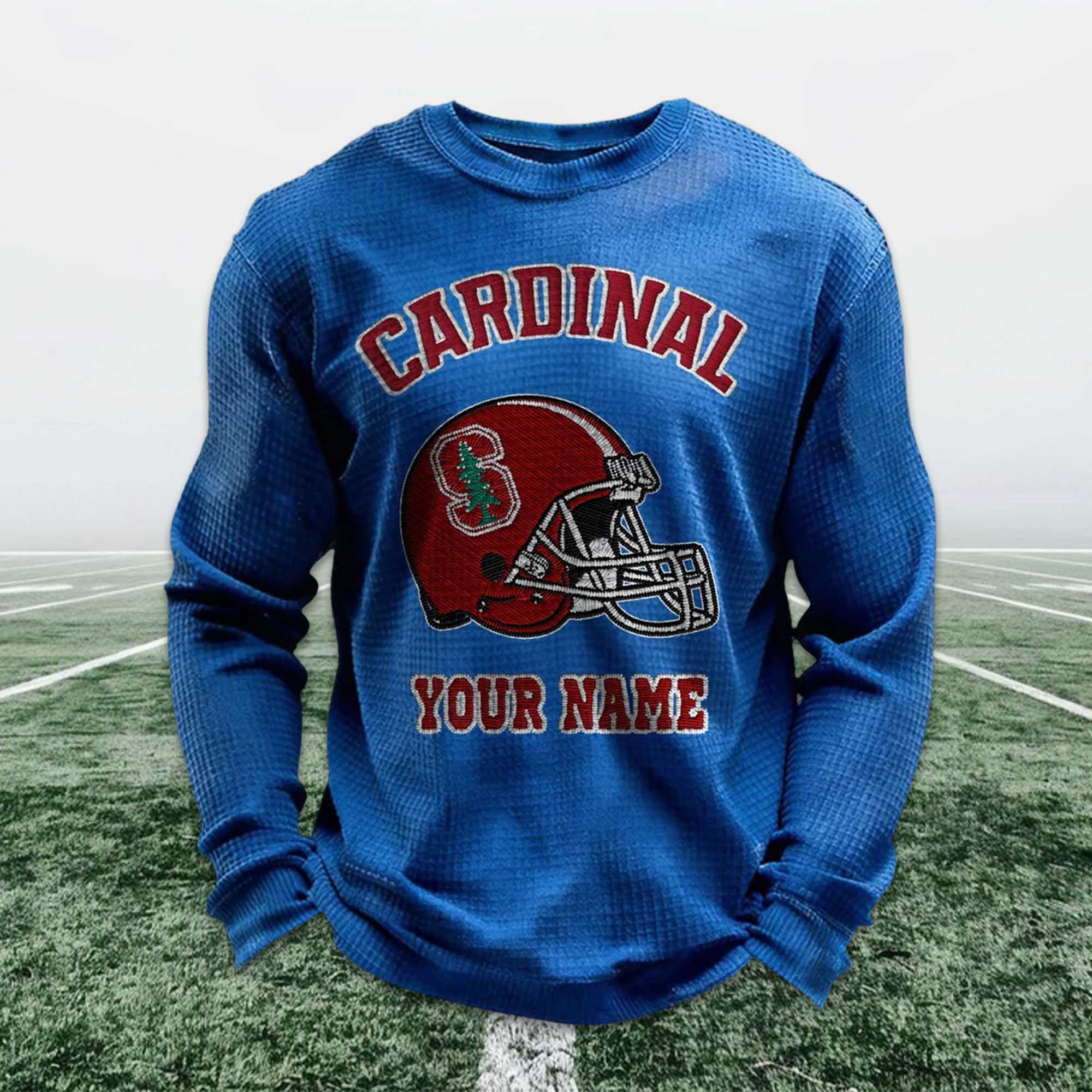 Personalized Cardinal Football Waffle Sweatshirt 3 Personalized Cardinal Football Waffle Sweatshirt (6)