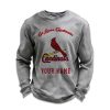 Personalized Cardinals Baseball Waffle Sweatshirt 3