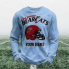 Personalized Cincinnati Bearcats Football Waffle Sweatshirt 4