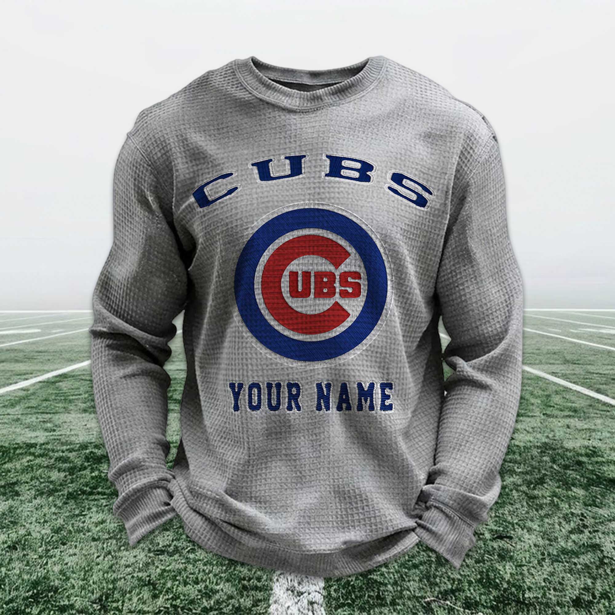 Personalized Cubs Baseball Waffle Sweatshirt 5 Personalized Cubs Baseball Waffle Sweatshirt 5