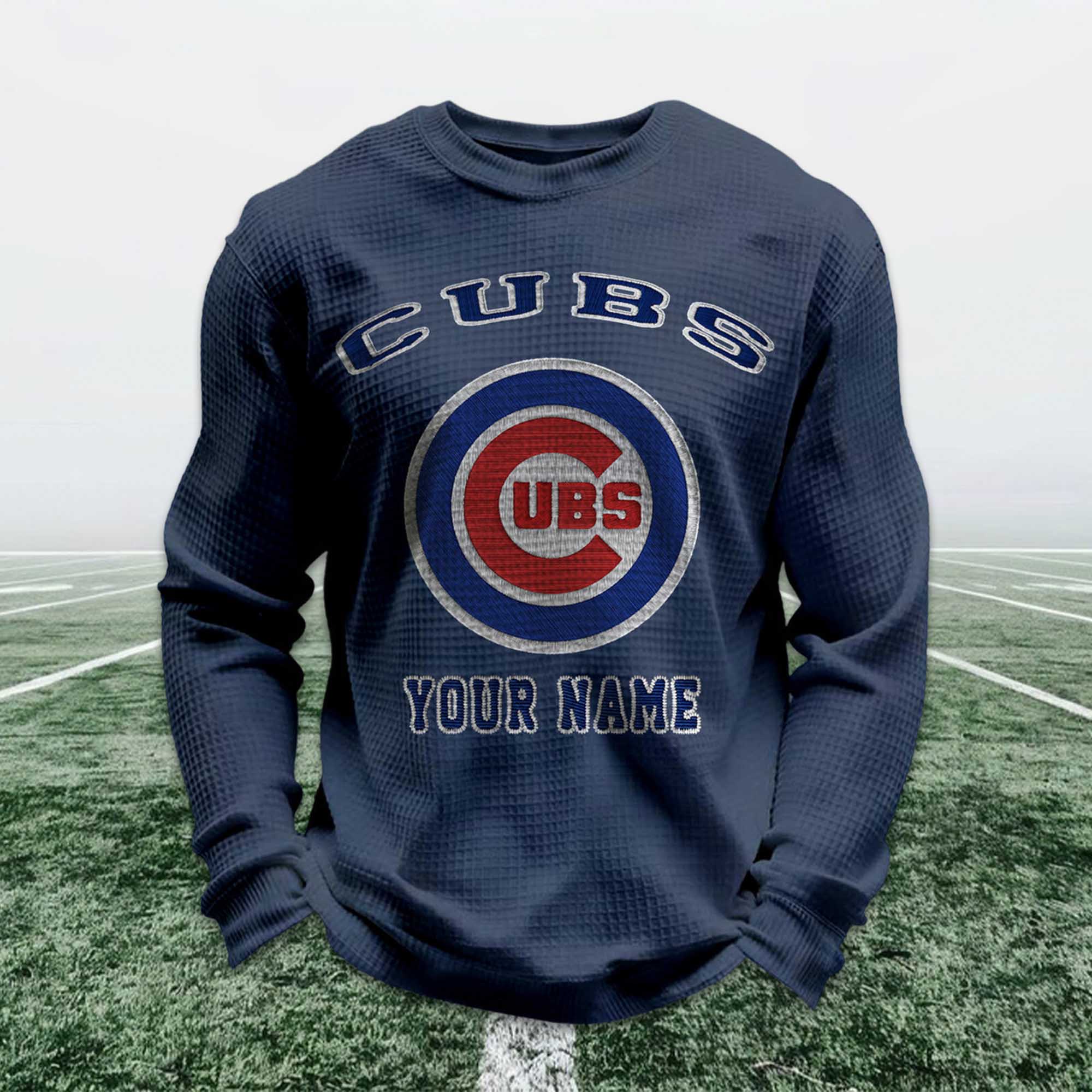 Personalized Cubs Baseball Waffle Sweatshirt 6 Personalized Cubs Baseball Waffle Sweatshirt 6