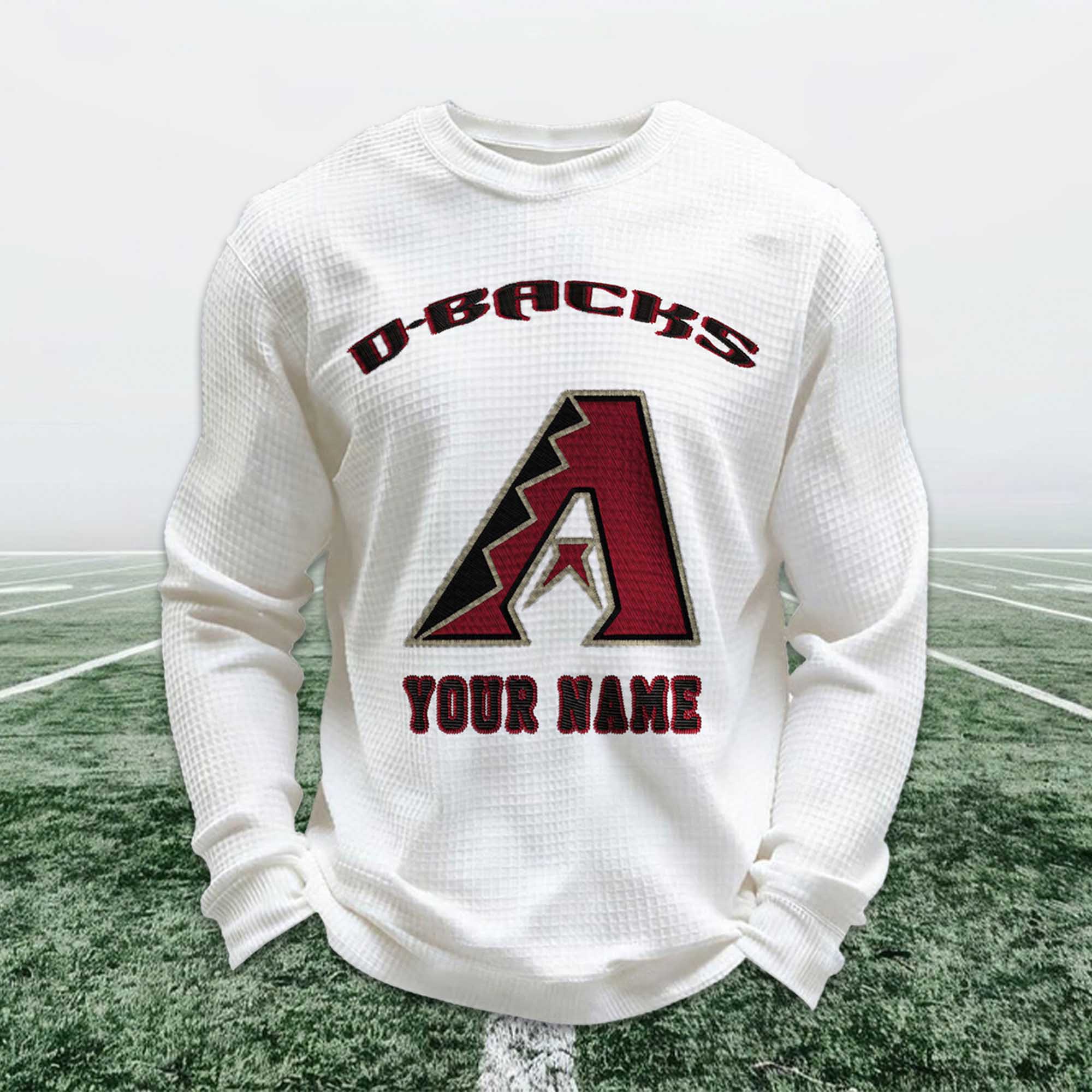 Personalized Diamondbacks Baseball Waffle Sweatshirt Personalized Diamondbacks Baseball Waffle Sweatshirt
