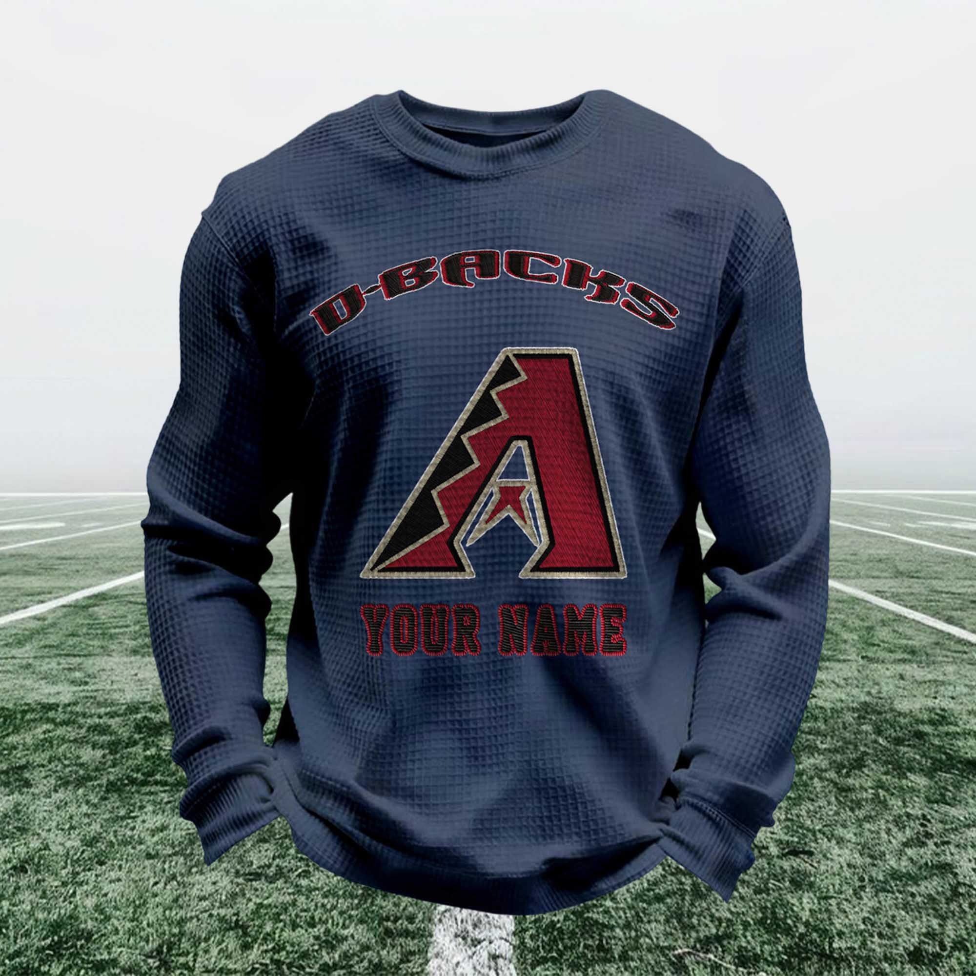 Personalized Diamondbacks Baseball Waffle Sweatshirt 2 Personalized Diamondbacks Baseball Waffle Sweatshirt 2