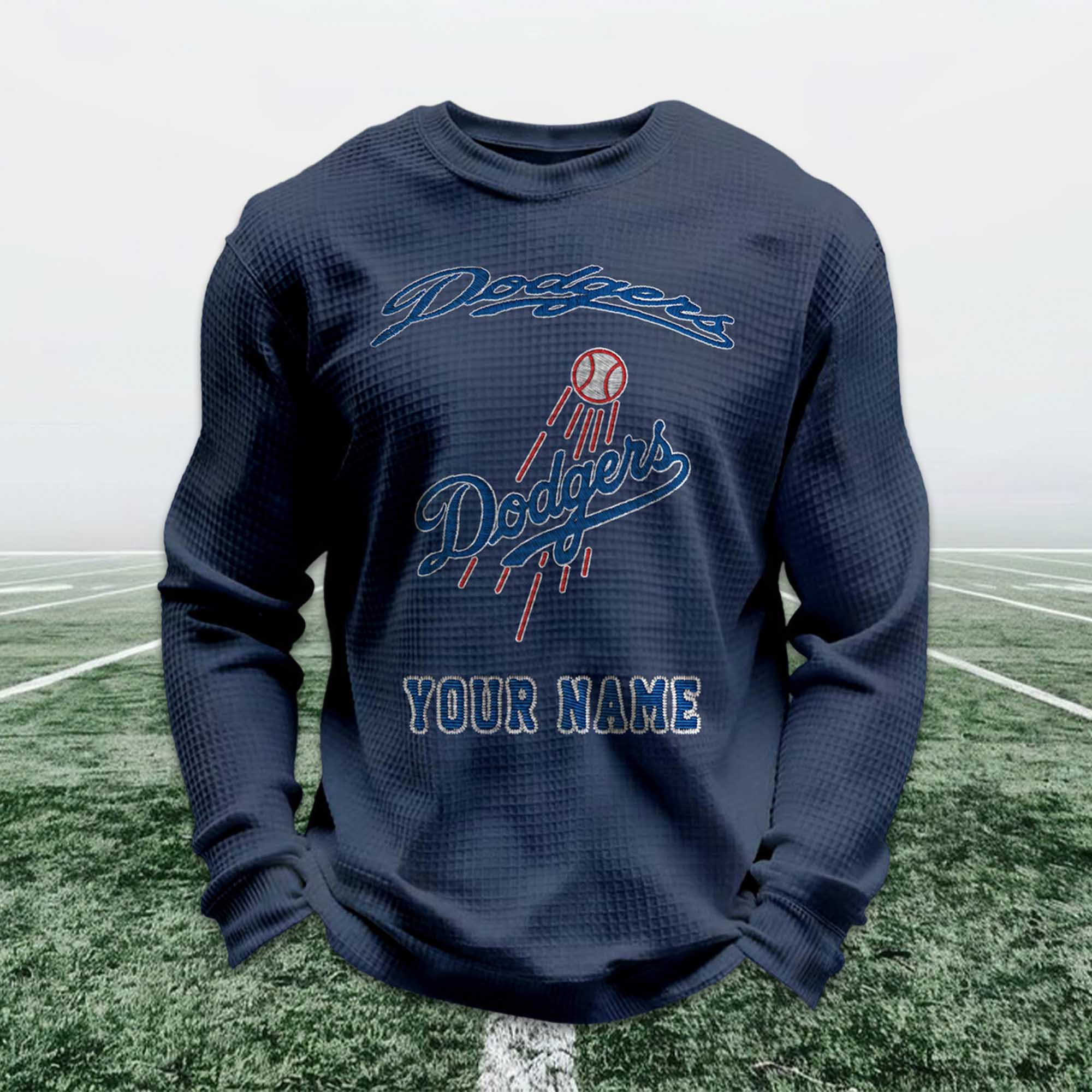 Personalized Dodgers Baseball Waffle Sweatshirt 4 Personalized Dodgers Baseball Waffle Sweatshirt 4