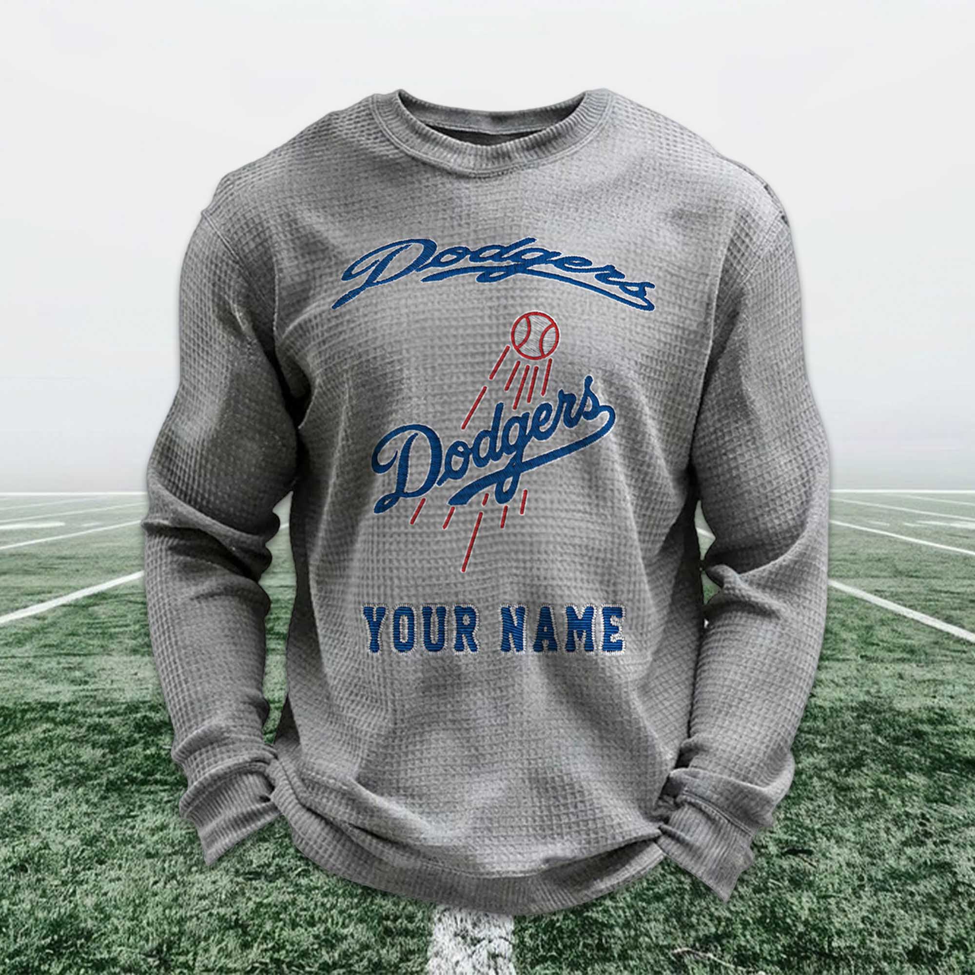 Personalized Dodgers Baseball Waffle Sweatshirt 5 Personalized Dodgers Baseball Waffle Sweatshirt 5