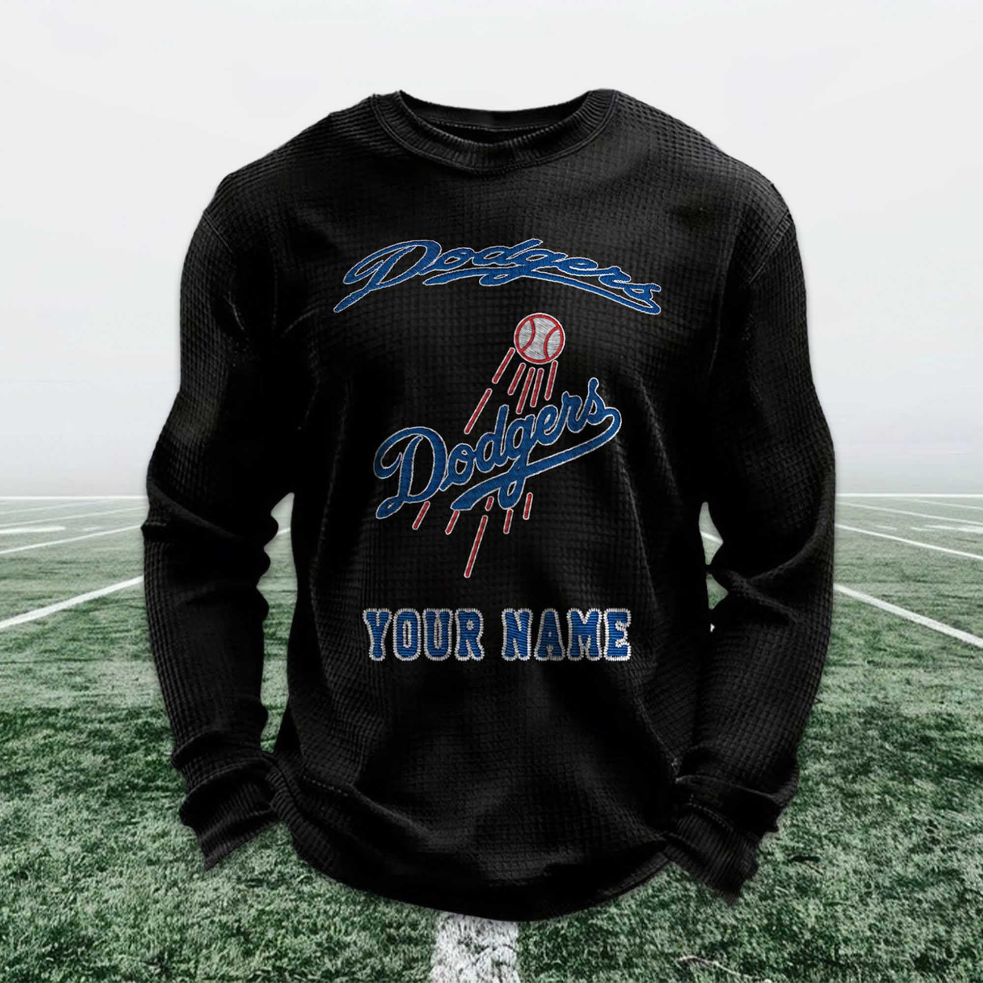 Personalized Dodgers Baseball Waffle Sweatshirt 6 Personalized Dodgers Baseball Waffle Sweatshirt 6