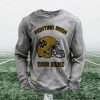 Personalized Fighting Irish Football Waffle Sweatshirt 2