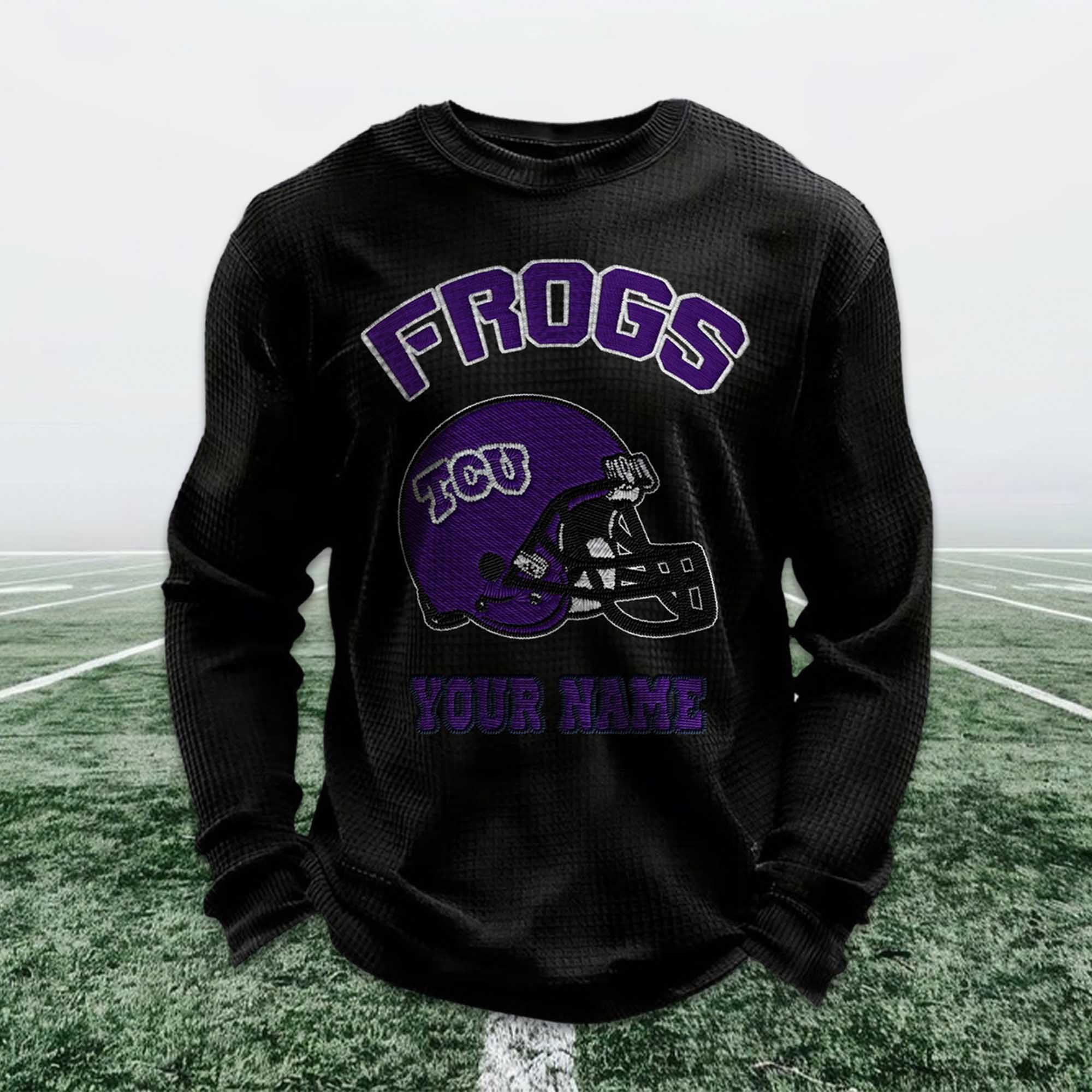 Personalized Frogs Football Waffle Sweatshirt 4 Personalized Frogs Football Waffle Sweatshirt (5)