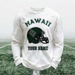 Personalized Hawaii Football Waffle Sweatshirt