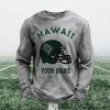 Personalized Hawaii Football Waffle Sweatshirt 8 Personalized Hawaii Football Waffle Sweatshirt 3