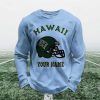 Personalized Hawaii Football Waffle Sweatshirt 9 Personalized Hawaii Football Waffle Sweatshirt 4