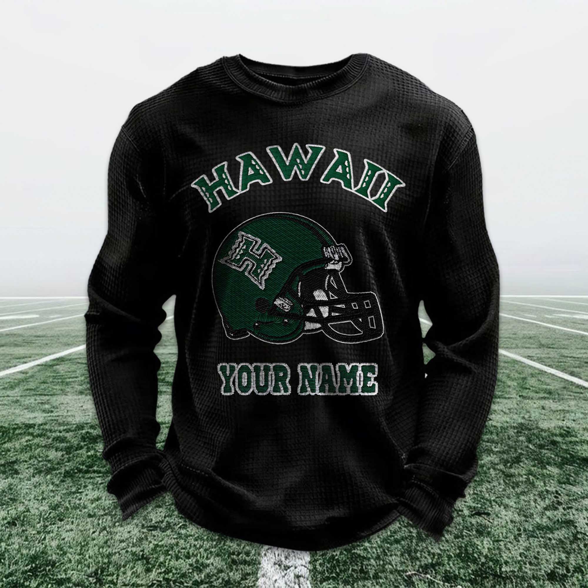 Personalized Hawaii Football Waffle Sweatshirt 5 Personalized Hawaii Football Waffle Sweatshirt 5