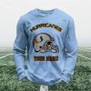 Personalized Hurricanes Football Waffle Sweatshirt 4