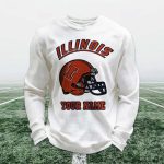 Personalized Illinois Football Waffle Sweatshirt