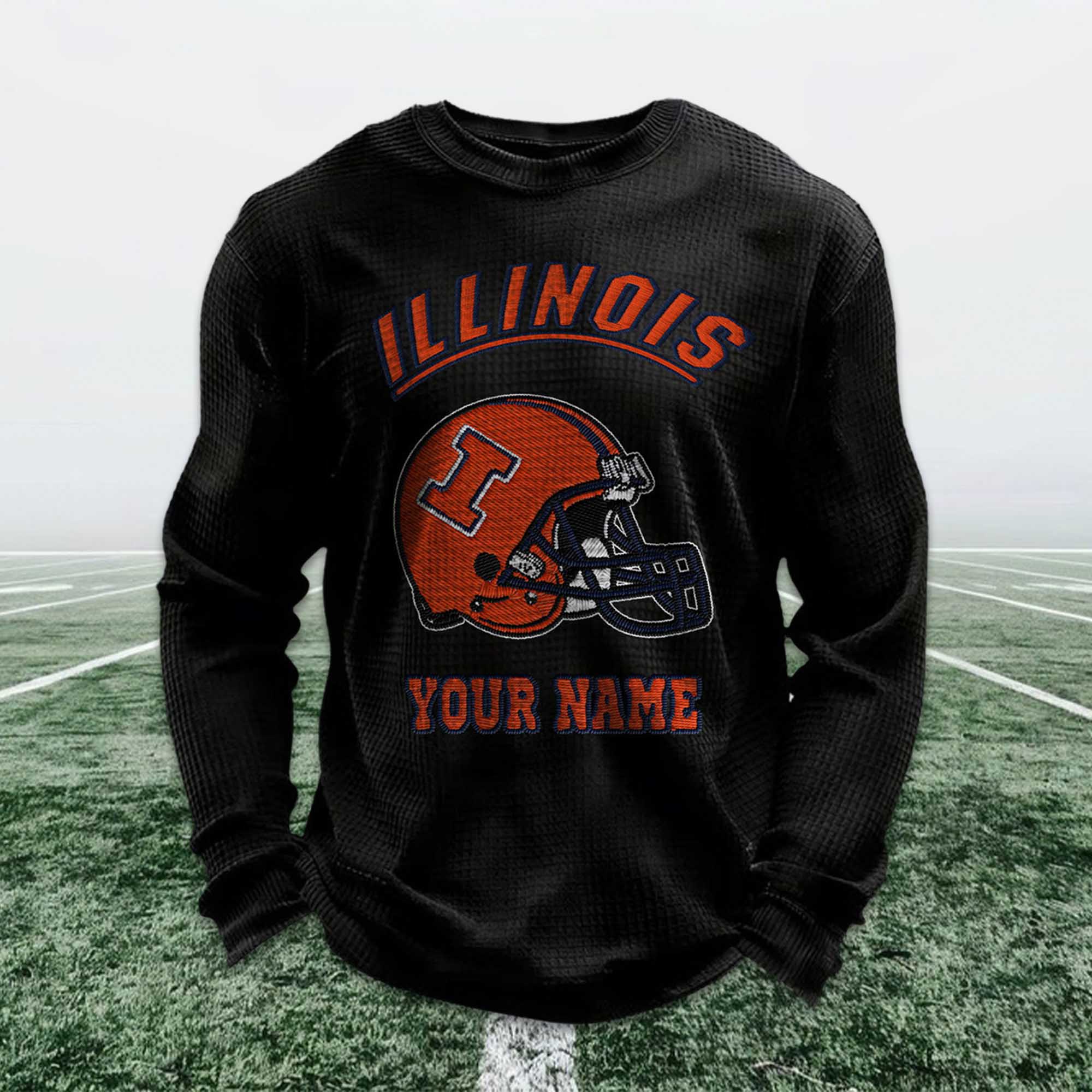 Personalized Illinois Football Waffle Sweatshirt 5 Personalized Illinois Football Waffle Sweatshirt (4)