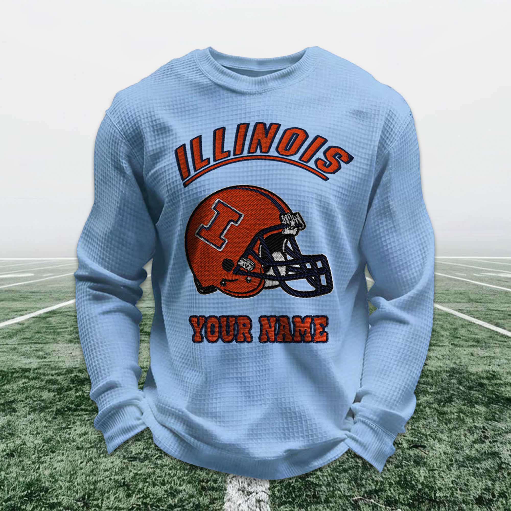 Personalized Illinois Football Waffle Sweatshirt 4 Personalized Illinois Football Waffle Sweatshirt (5)