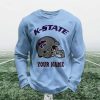 Personalized Kansas State Football Waffle Sweatshirt 4